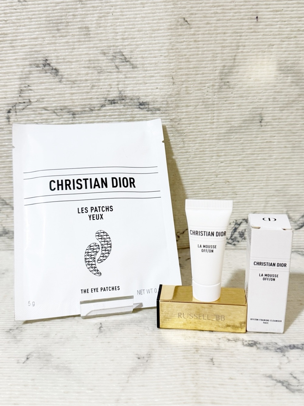 Dior Relaxing Duo: 1 Set of Eye Patches & Mini La Mousse Off / On Cleanser